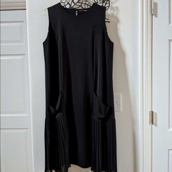 ELM by Matthildur A-Line Sleeveless Midi Black Dress L NWOT - Picture 9 of 16